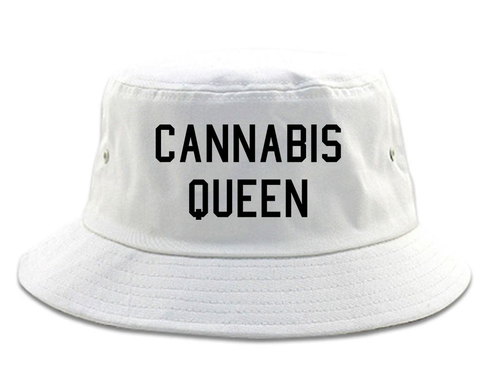 Cannabis Queen Bucket Hat White