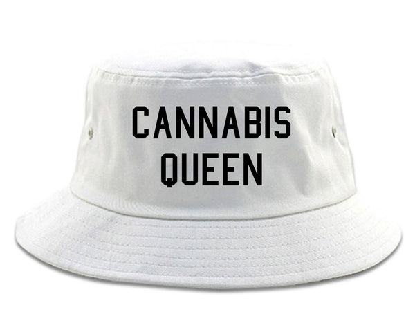 Cannabis Queen Bucket Hat White