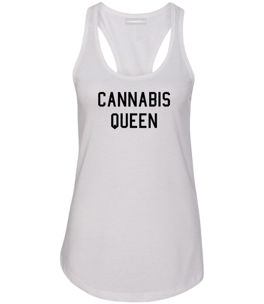 Cannabis Queen Womens Racerback Tank Top White