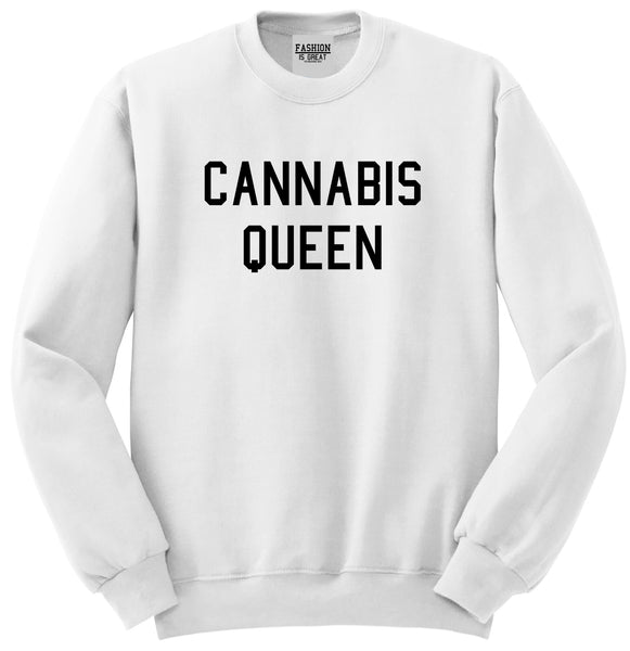Cannabis Queen Unisex Crewneck Sweatshirt White
