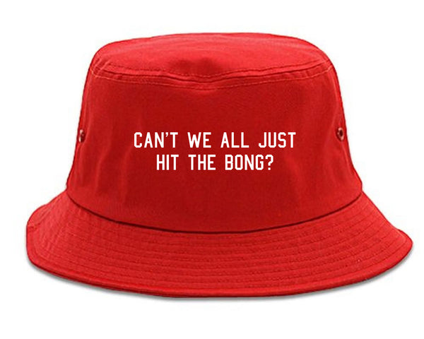 Cant We Get Along Hit Bong Bucket Hat Red