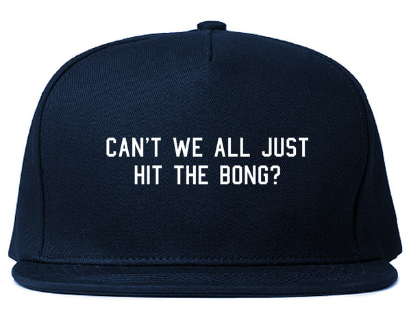 Cant We Get Along Hit Bong Snapback Hat Blue