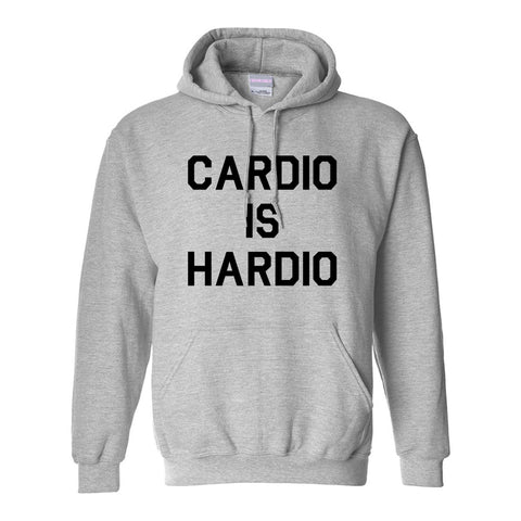 Cardio Is Hardio Funny Workout Grey Womens Pullover Hoodie