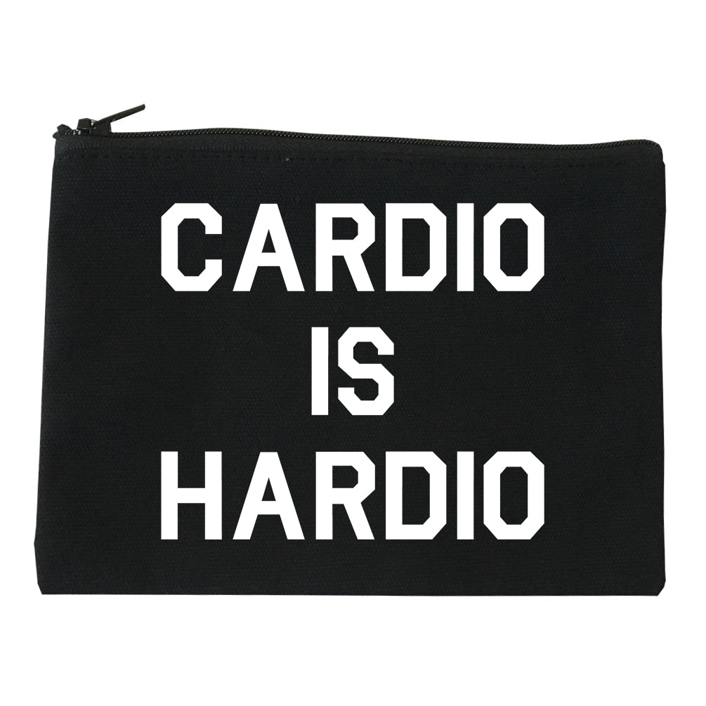 Cardio Is Hardio Funny Workout black Makeup Bag