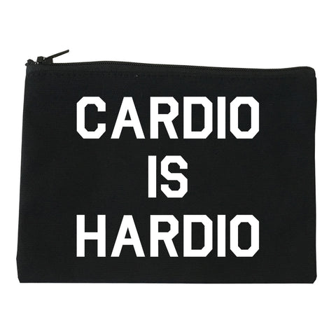 Cardio Is Hardio Funny Workout black Makeup Bag