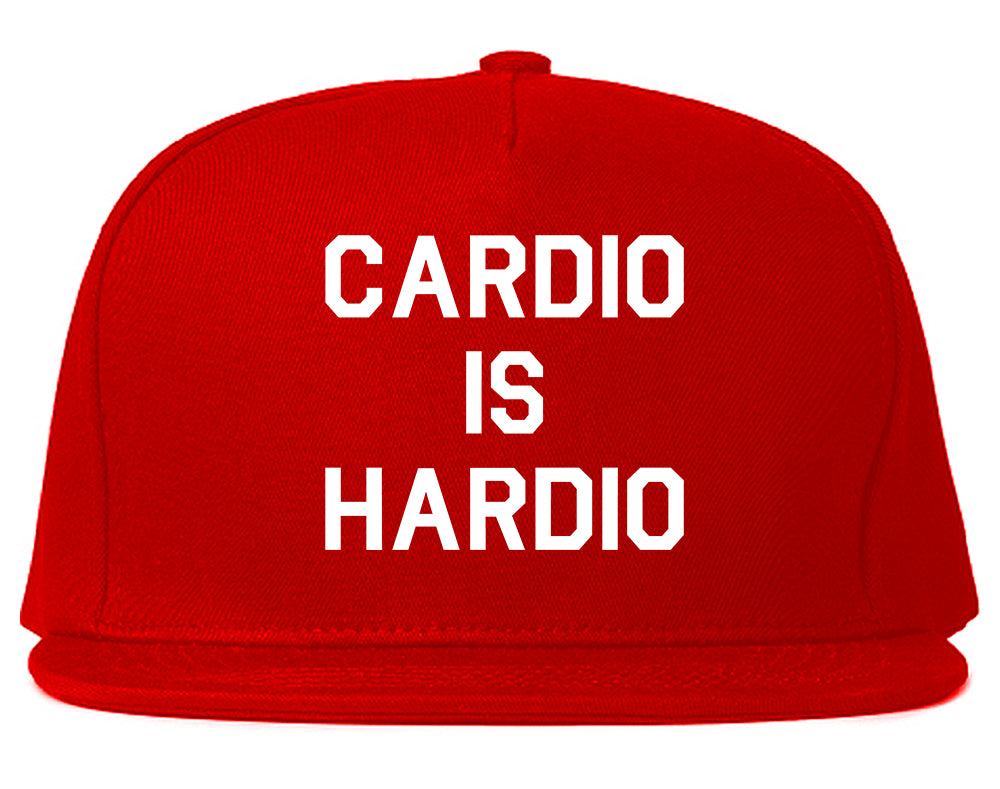 Cardio Is Hardio Funny Workout Red Snapback Hat