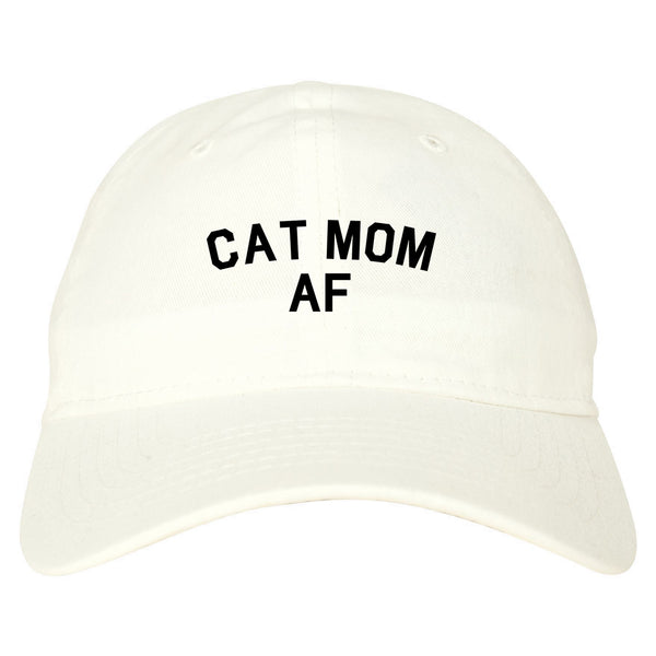 Cat Mom AF Pet Lover Mother Dad Hat White