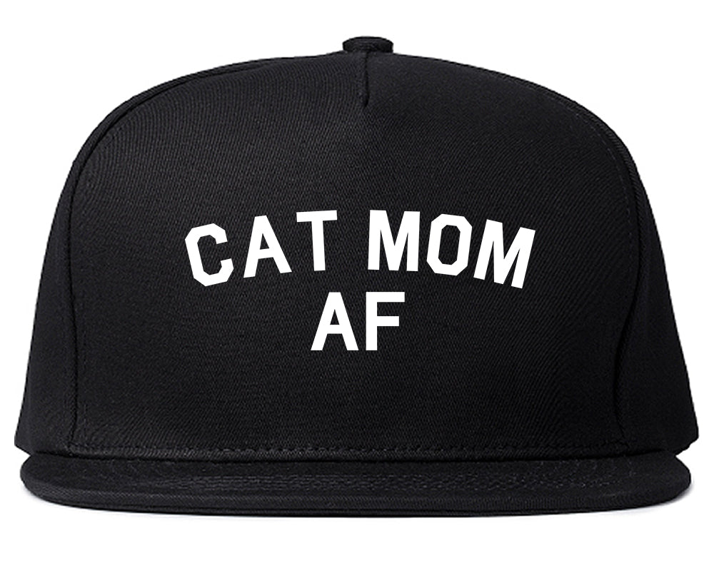 Cat Mom AF Pet Lover Mother Snapback Hat Black