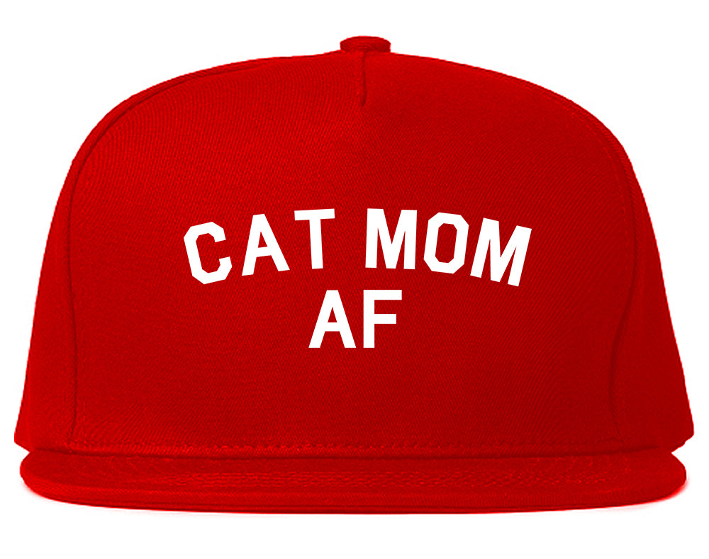 Cat Mom AF Pet Lover Mother Snapback Hat Red