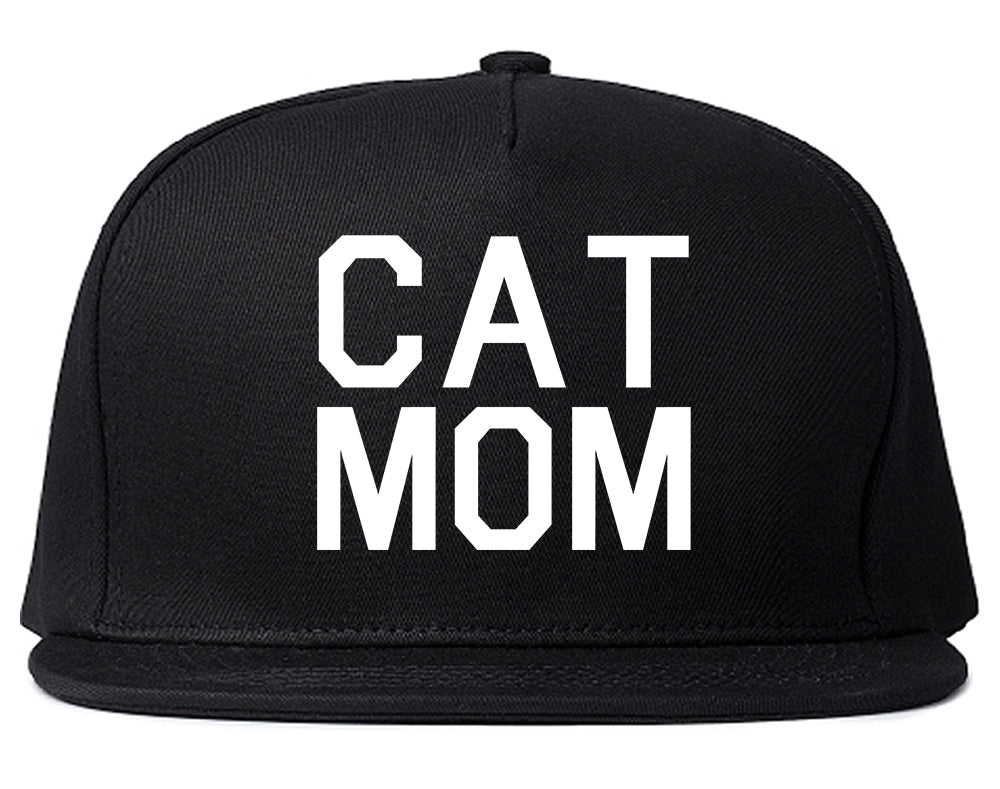 Cat Mom Cat Mother Black Snapback Hat