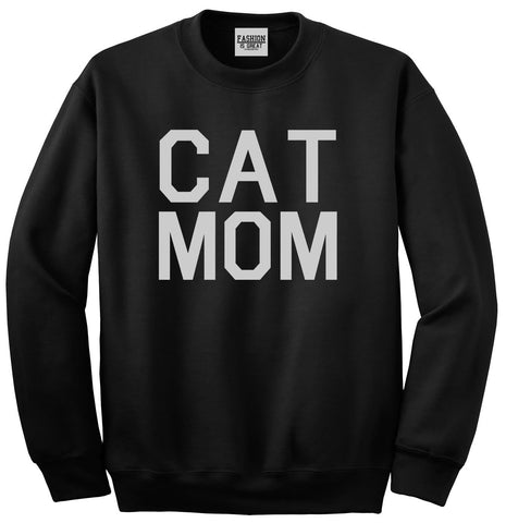 Cat Mom Cat Mother Black Crewneck Sweatshirt