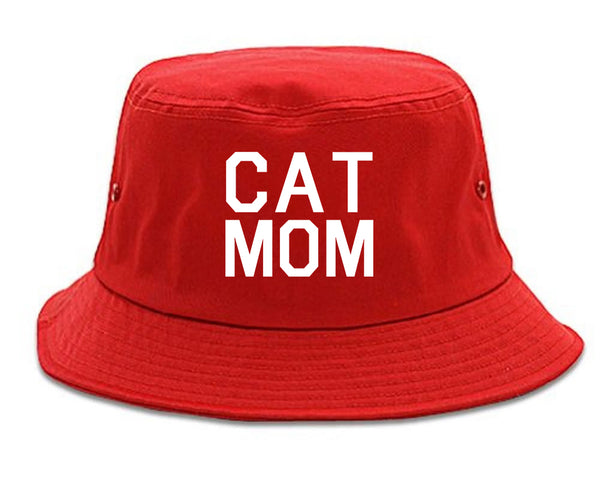 Cat Mom Cat Mother Red Bucket Hat