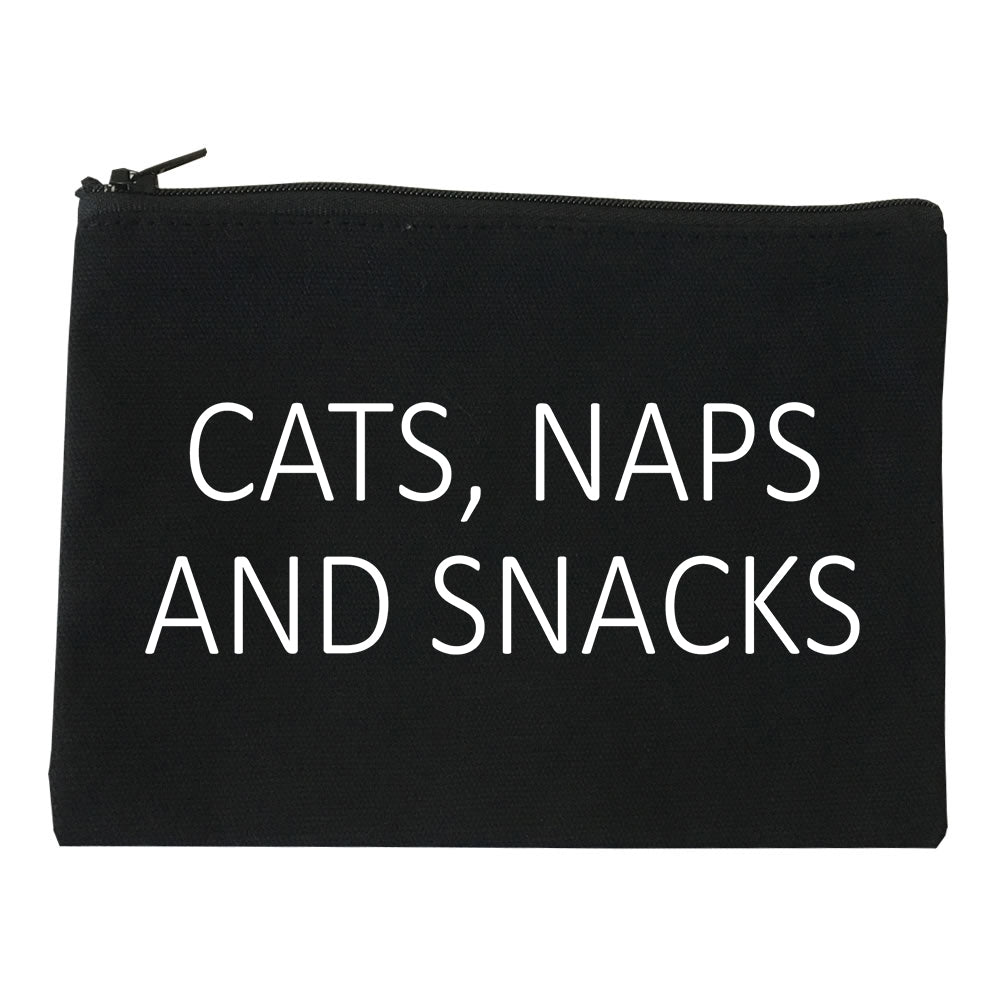 Cats Naps And Snacks Cat Lover Makeup Bag Red