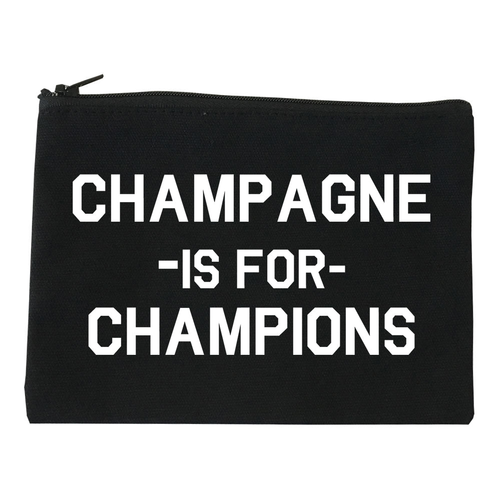 Champagne Is For Champions black Makeup Bag
