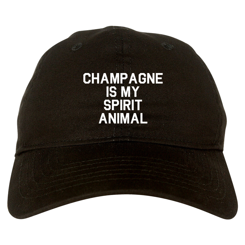 Champagne Is My Spirit Animal Black Dad Hat