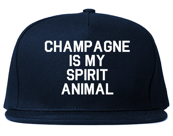 Champagne Is My Spirit Animal Blue Snapback Hat