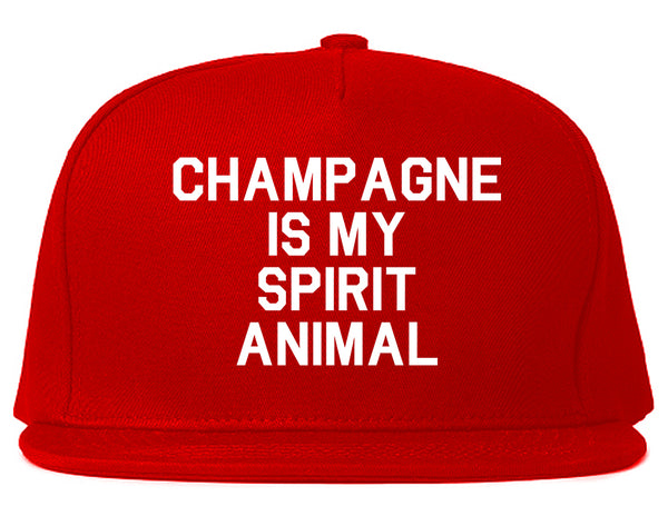 Champagne Is My Spirit Animal Red Snapback Hat