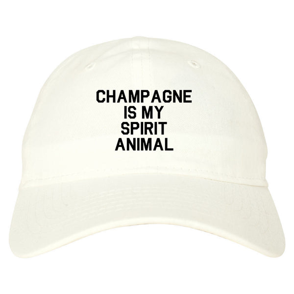 Champagne Is My Spirit Animal White Dad Hat
