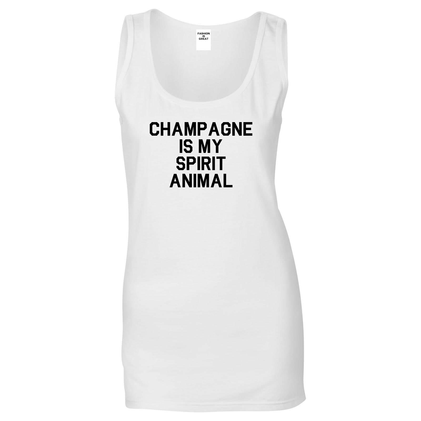 Champagne Is My Spirit Animal White Tank Top