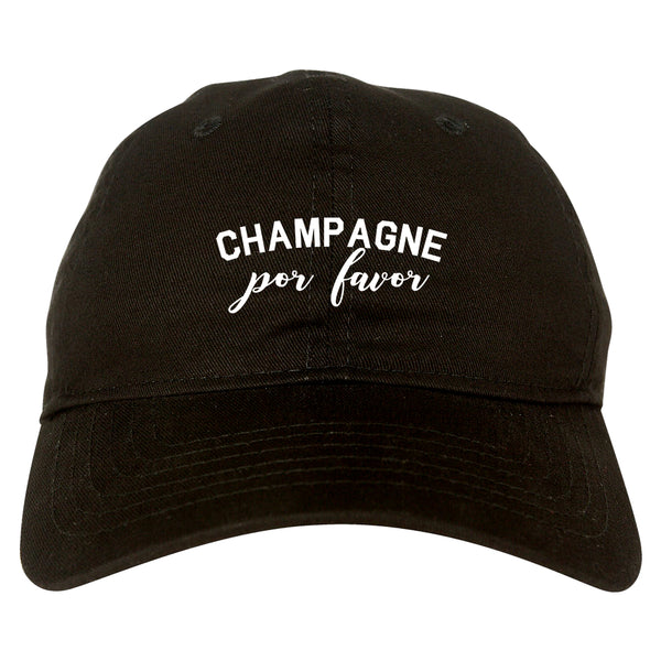 Champagne Por Favor Spanish Drinking Black Dad Hat