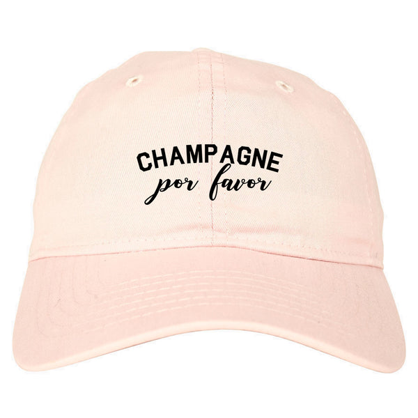 Champagne Por Favor Spanish Drinking Pink Dad Hat