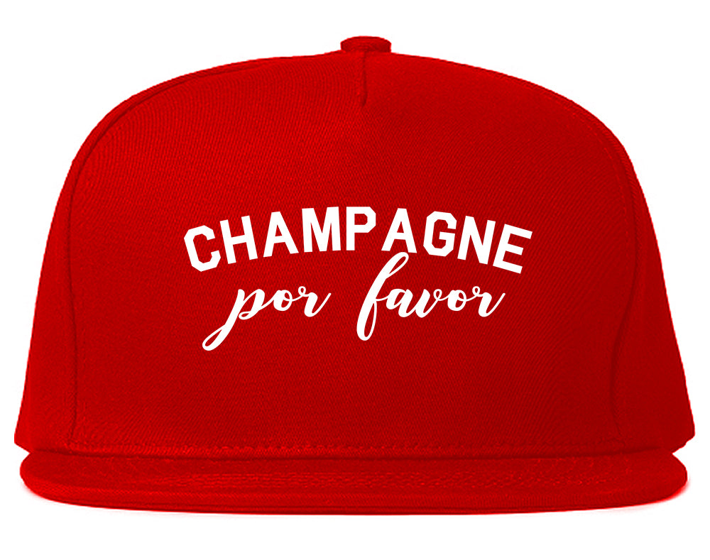 Champagne Por Favor Spanish Drinking Red Snapback Hat
