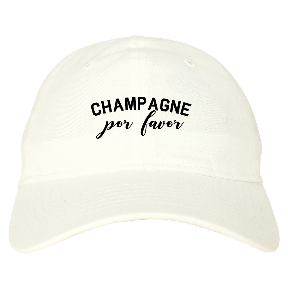 Champagne Por Favor Spanish Drinking White Dad Hat
