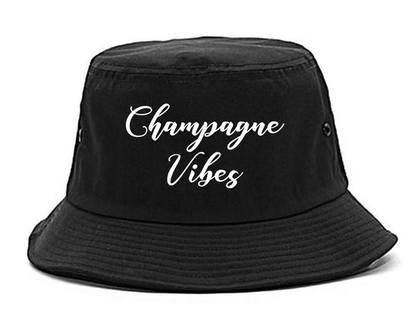 Champagne Vibes Only black Bucket Hat