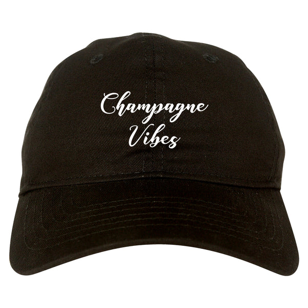 Champagne Vibes Only black dad hat