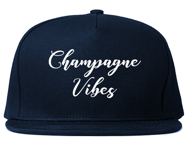 Champagne Vibes Only Blue Snapback Hat