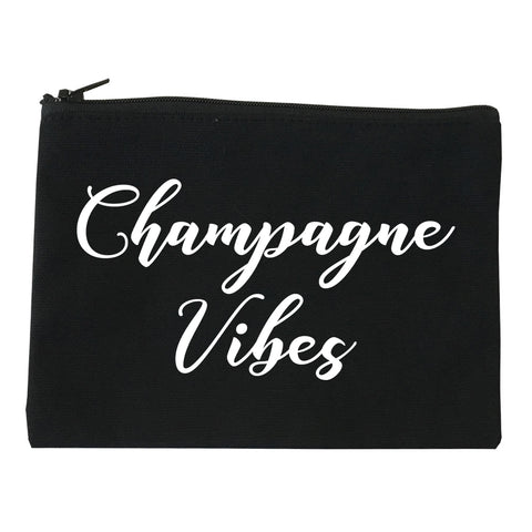 Champagne Vibes Only black Makeup Bag