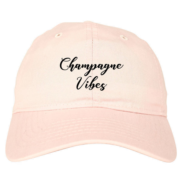 Champagne Vibes Only pink dad hat