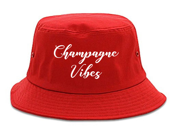 Champagne Vibes Only red Bucket Hat