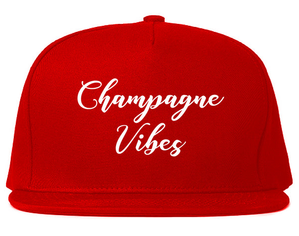 Champagne Vibes Only Red Snapback Hat