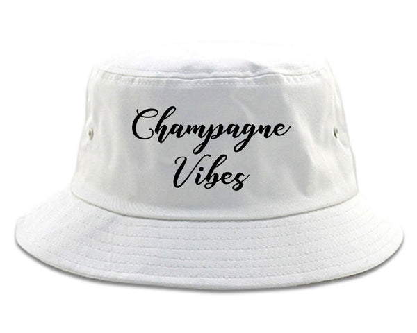 Champagne Vibes Only white Bucket Hat