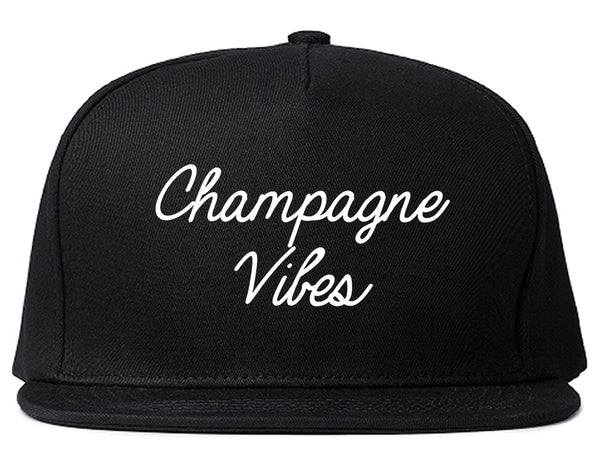 Champagne Vibes Wedding Chest Black Snapback Hat