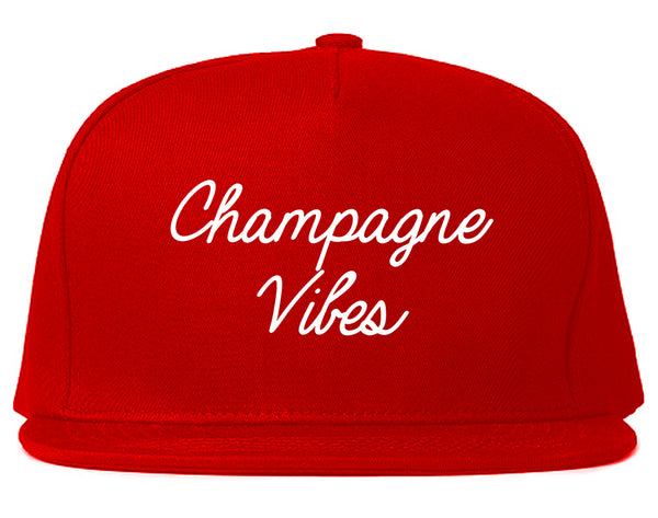 Champagne Vibes Wedding Chest Red Snapback Hat