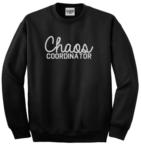 Chaos Coordinator Mom Life Unisex Crewneck Sweatshirt Black