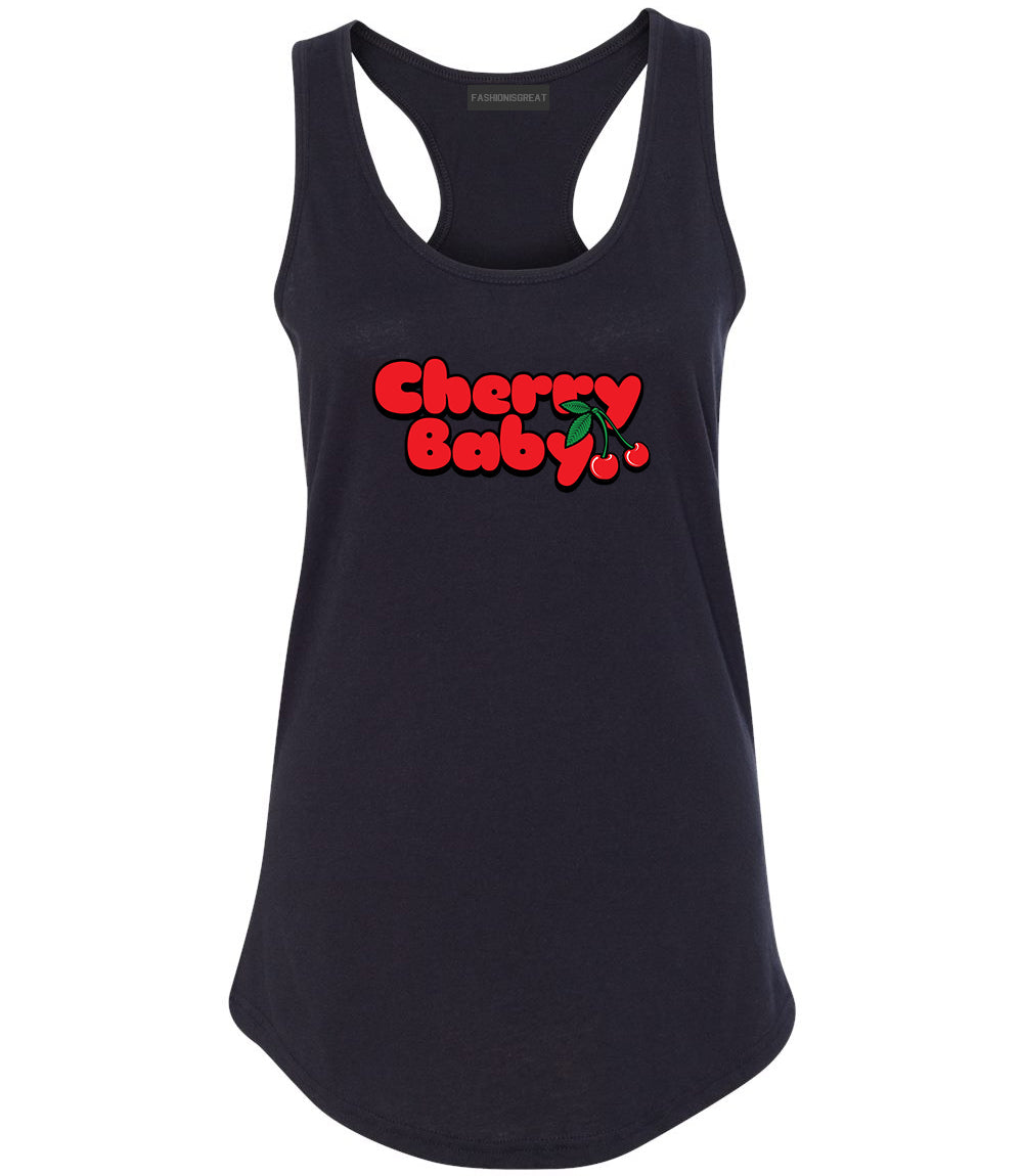 Cherry Baby Womens Racerback Tank Top Black