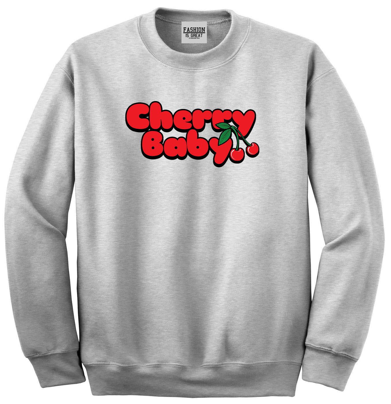 Cherry Baby Unisex Crewneck Sweatshirt Grey