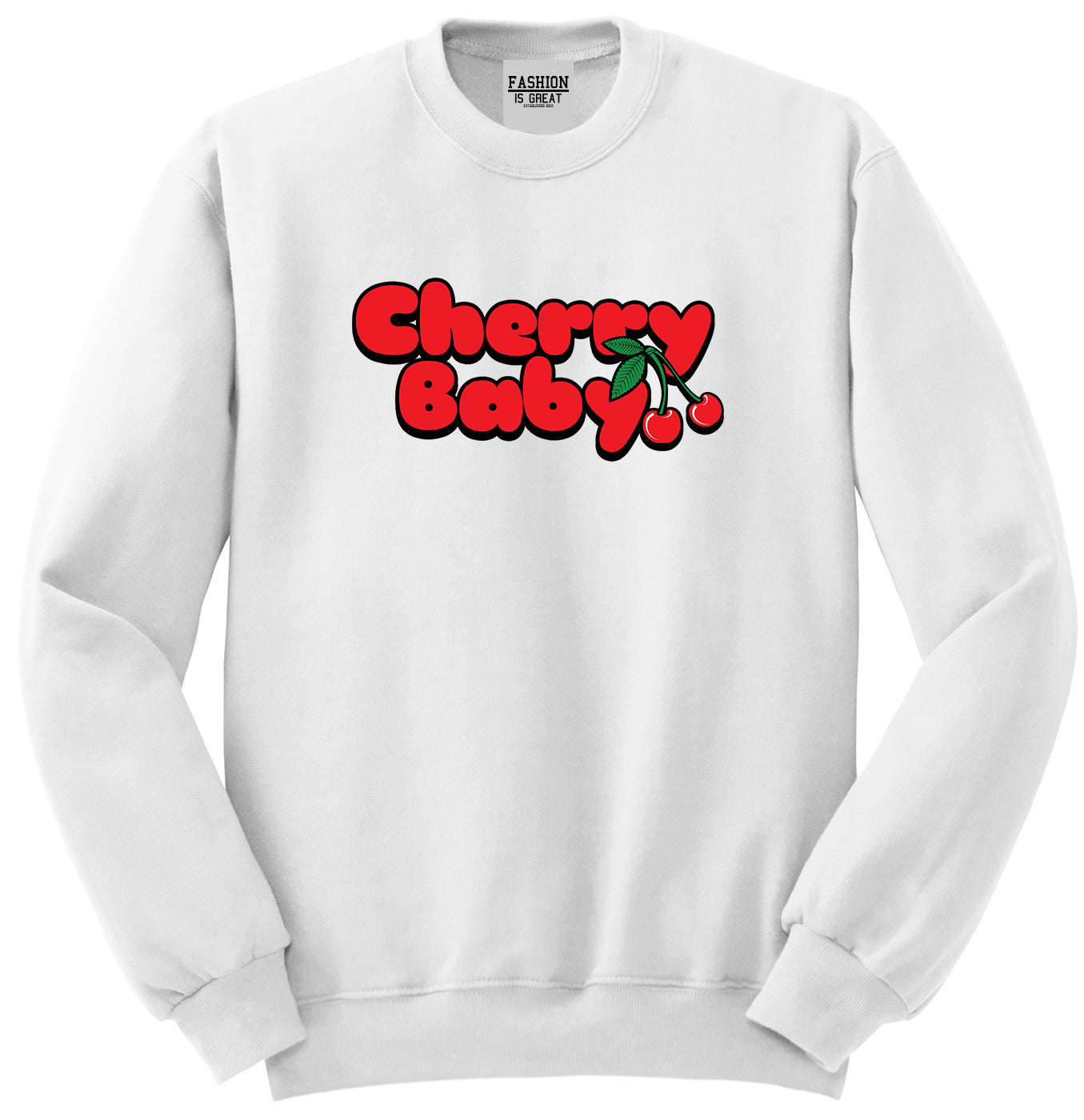 Cherry Baby Unisex Crewneck Sweatshirt White