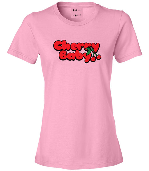 Cherry Baby Womens Graphic T-Shirt Pink