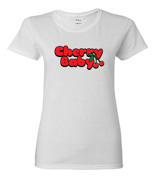 Cherry Baby Womens Graphic T-Shirt White