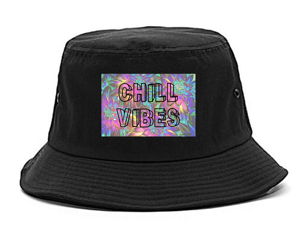 Chill Vibes Trippy black Bucket Hat