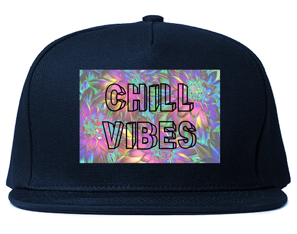Chill Vibes Trippy Blue Snapback Hat