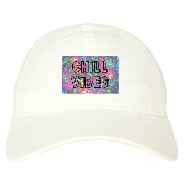 Chill Vibes Trippy white dad hat