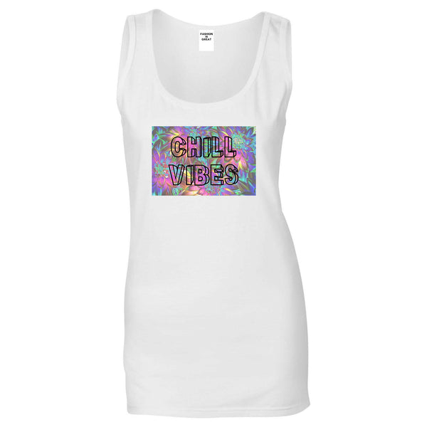 Chill Vibes Trippy White Womens Tank Top