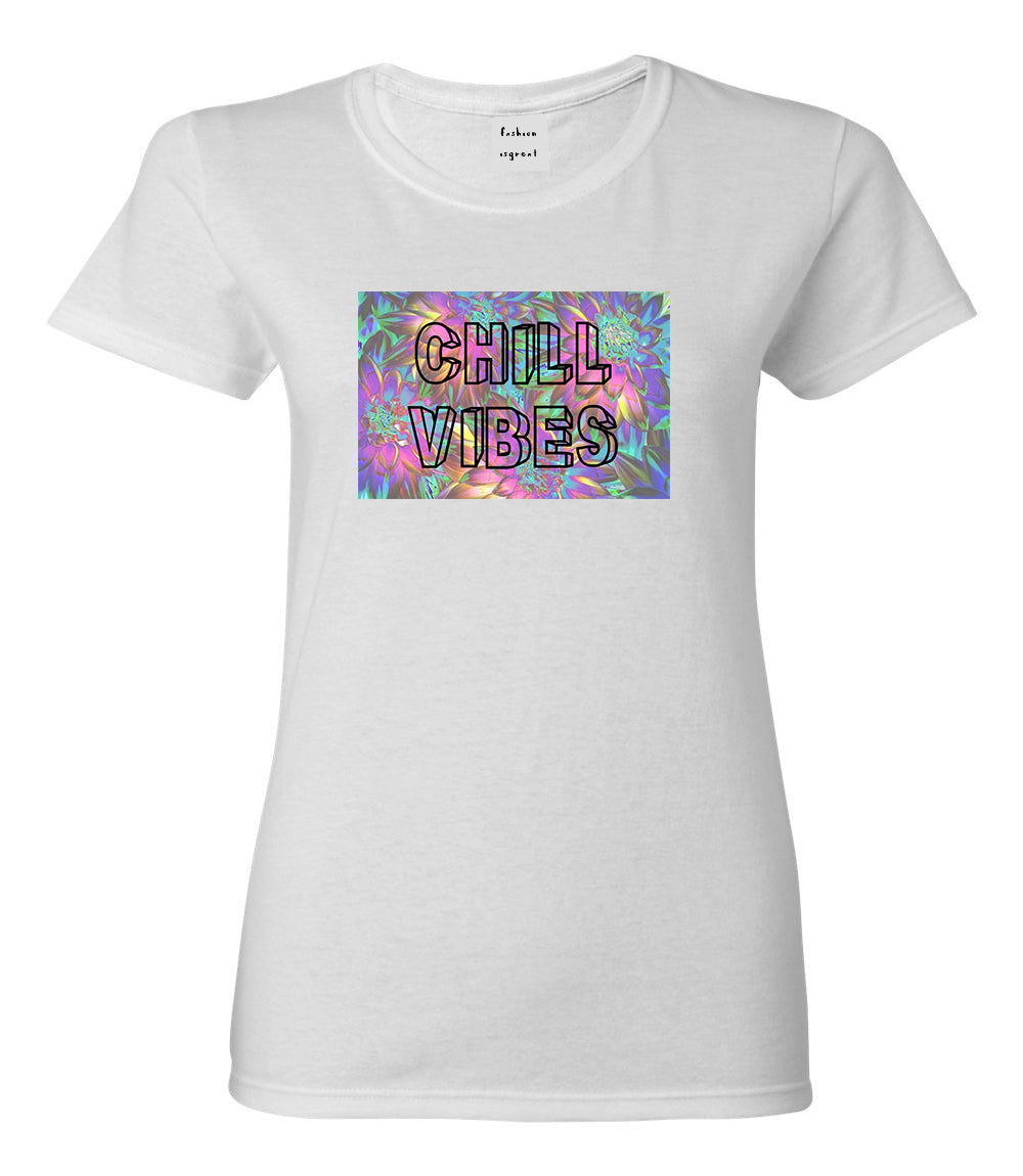 Chill Vibes Trippy White Womens T-Shirt