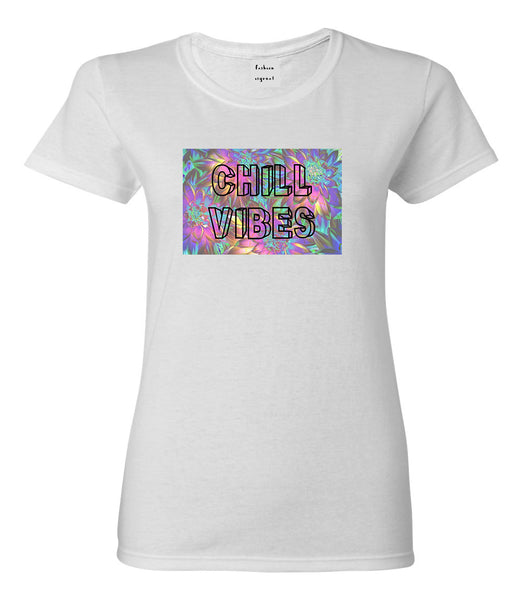 Chill Vibes Trippy White Womens T-Shirt