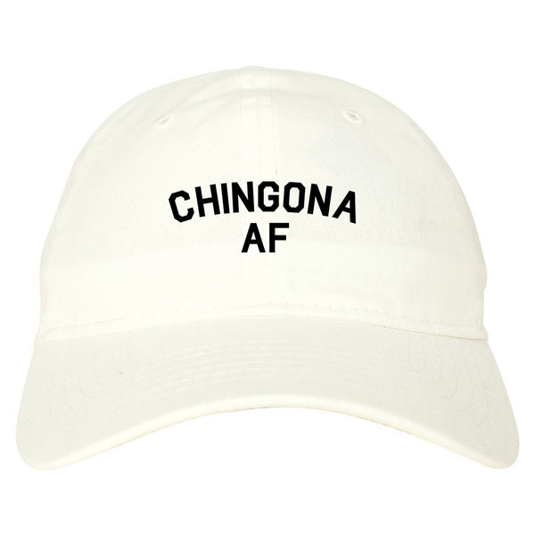 Chingona AF Spanish Slang Mexican Dad Hat White